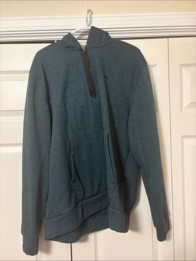 Men's Hooded Half-Zip Sweater Pullover - Teal